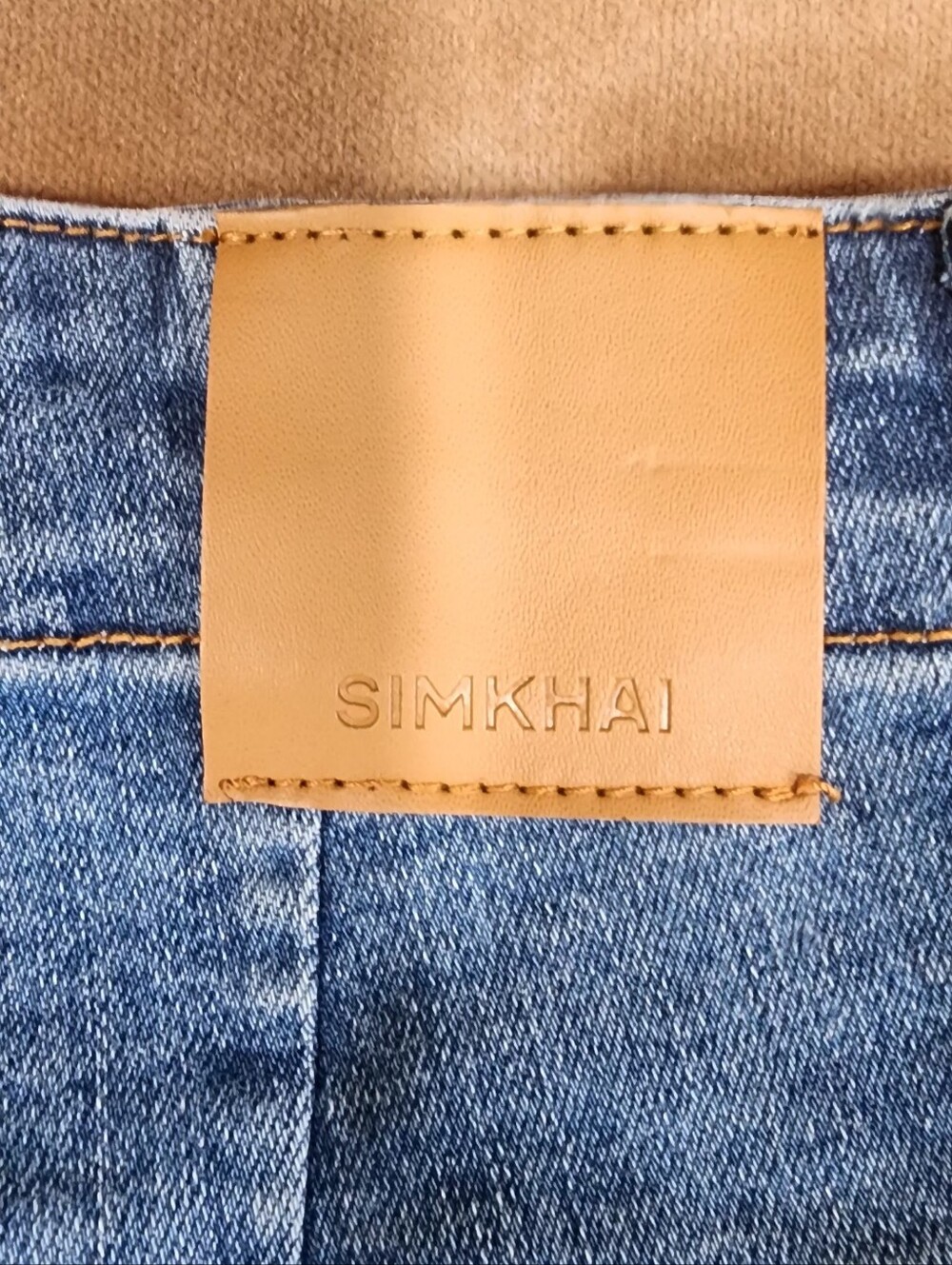 SIMKHAI High Rise Pintuck Flare Jeans Medium Wash Size 28